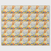 Mode Girl Monte Carlo Beach Travel Cadeaupapier (Vlak)