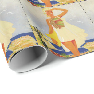 Mode Girl Monte Carlo Beach Travel Cadeaupapier