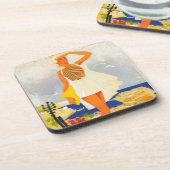 Mode Girl Monte Carlo Beach Travel Onderzetter (Linkerzijde)