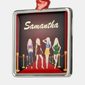 Mode Girls Red Carpet Premium Square Ornament (Links)