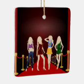Mode Girls Red Carpet Square Ornament (Rechts)