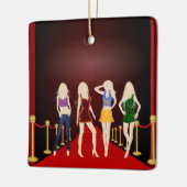 Mode Girls Red Carpet Square Ornament (Links)