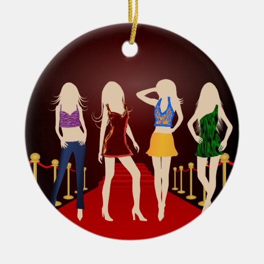 Mode Girls Red Carpet Standard Round Ornament (Voorkant)