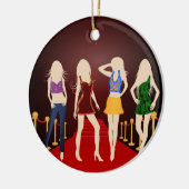 Mode Girls Red Carpet Standard Round Ornament (Links)