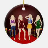 Mode Girls Red Carpet Standard Round Ornament (Achterkant)