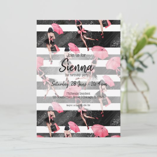 Mode girly kaart (Staand voorkant)