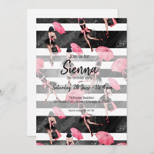 Mode girly kaart (Voorkant / Achterkant)