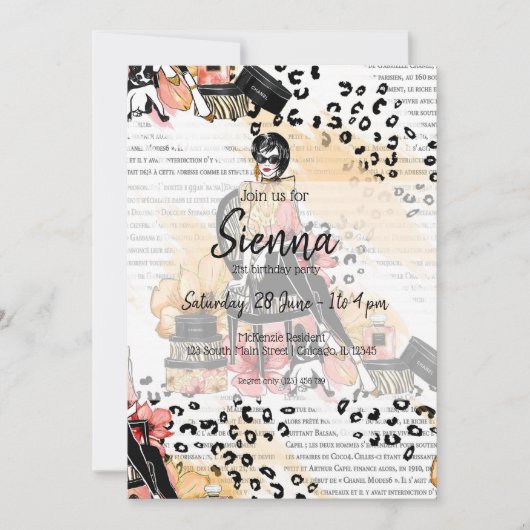 Mode girly kaart (Voorkant)