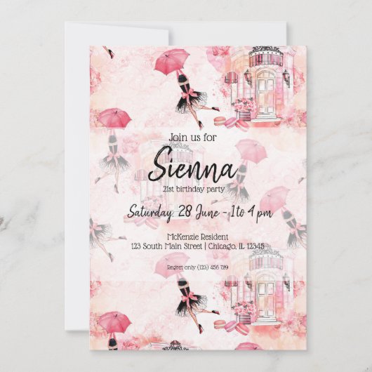 Mode girly kaart (Voorkant)