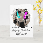 Mode girly meisjes vrienden PERSONALISEREN Kaart (Gele Bloem)