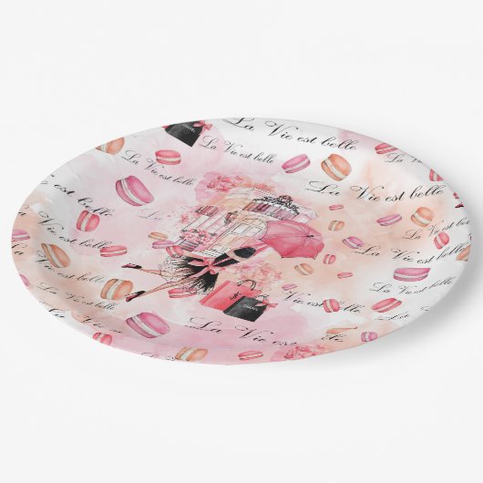 Mode girly papieren bordje (Gekanteld)