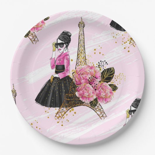 Mode girly papieren bordje (Voorkant)