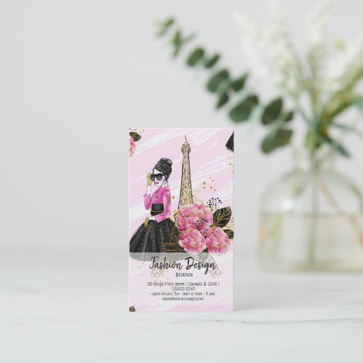 Mode girly visitekaartje (Staand voorkant)
