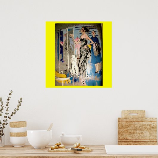 Mode Glamor 1950-afdrukken Poster (Keuken)