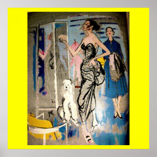Mode Glamor 1950-afdrukken Poster