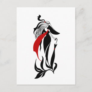 Mode glamour mooie grafische illustratie briefkaart