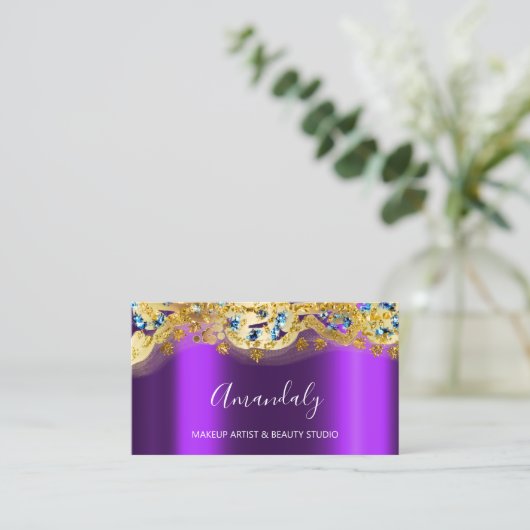 Mode Glitter Gold Event Planner Visitekaartje (Staand voorkant)