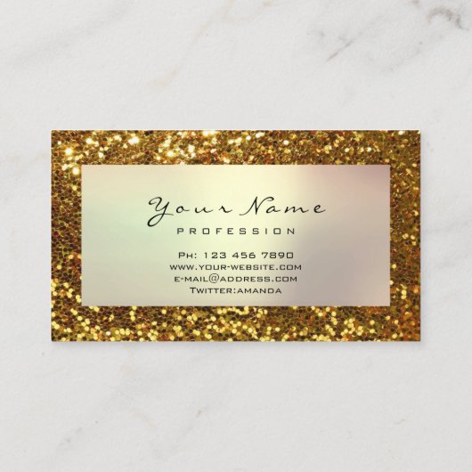 Mode Glitter Makeup Stylist Blogger Violet Gold Visitekaartje (Achterkant)