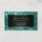 Mode Glitter Stylist Blogger Aqua Black Mint Visitekaartje (Achterkant)