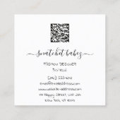 Mode Gold Black White Logo QR-code Vierkante Visitekaartje (Achterkant)