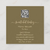 Mode Gold Body Shape Logo QR-code Vierkante Visitekaartje (Achterkant)