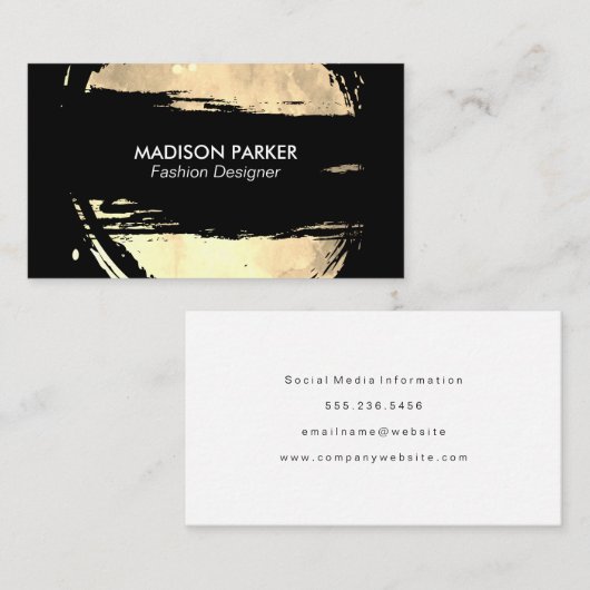 Mode Gold en zwart Visitekaartje (Voorkant / Achterkant)