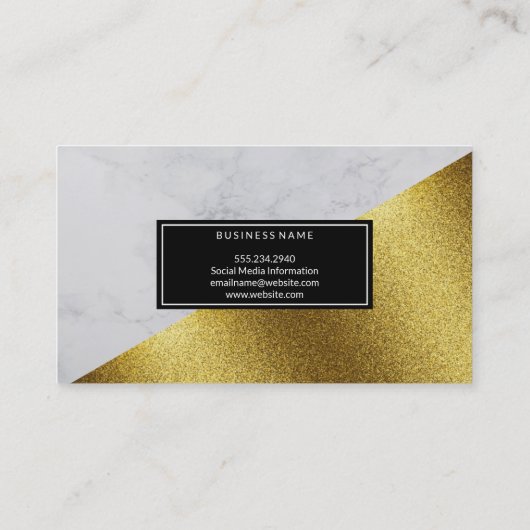 Mode Gold Marble Geometric Color Block Visitekaartje (Achterkant)