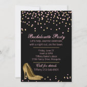 Mode Gold Stiletto Bachelorette Party Kaart (Voorkant)