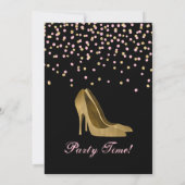Mode Gold Stiletto Bachelorette Party Kaart (Achterkant)
