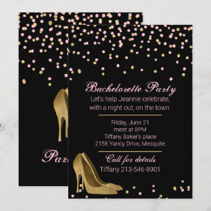Mode Gold Stiletto Bachelorette Party Kaart