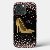 Mode Gold Stiletto High Heels Glam Case-Mate iPhone Case (Achterkant)