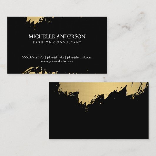 Mode Goud Geborsteld Zwart Visitekaartje (Voorkant / Achterkant)