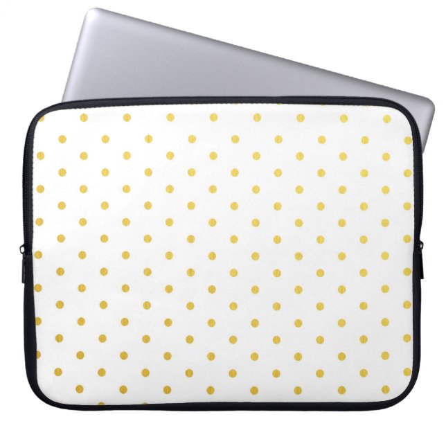 Mode goudpolka-punten laptop sleeve (Voorkant)