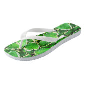 Mode groene bladeren teenslippers (Schuin)