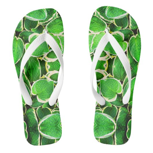 Mode groene bladeren teenslippers (Voetbed)