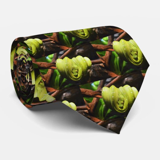 Mode groene slang stropdas (Opgerold)