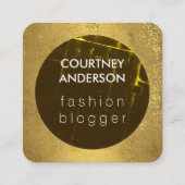 Mode Grunge Luxe Gouden Spikkels Vierkante Visitekaartje (Voorkant)