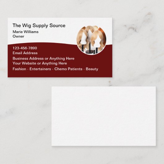 Mode Haarpruiken Visitekaartjes (Voorkant / Achterkant)
