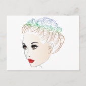 Mode Haarstijlen Lineart 2 Briefkaart (Voorkant)