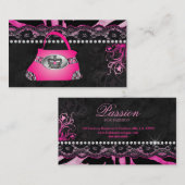 Mode Handbag Crown Purse Pink Lace Zebra Visitekaartje (Voorkant / Achterkant)