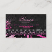 Mode Handbag Crown Purse Pink Lace Zebra Visitekaartje (Achterkant)