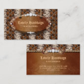 Mode handtas met lade leder snakeskin Brown Visitekaartje (Voorkant / Achterkant)
