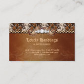 Mode handtas met lade leder snakeskin Brown Visitekaartje (Achterkant)