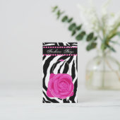 Mode handtas Roos Roze diamanten Zebra Visitekaartje (Staand voorkant)