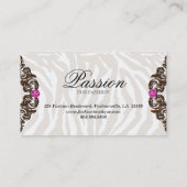 Mode handtas Roos Roze Zebra Lijst Visitekaartje (Achterkant)