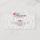 Mode handtas Roos Roze Zebra Visitekaartje (Achterkant)