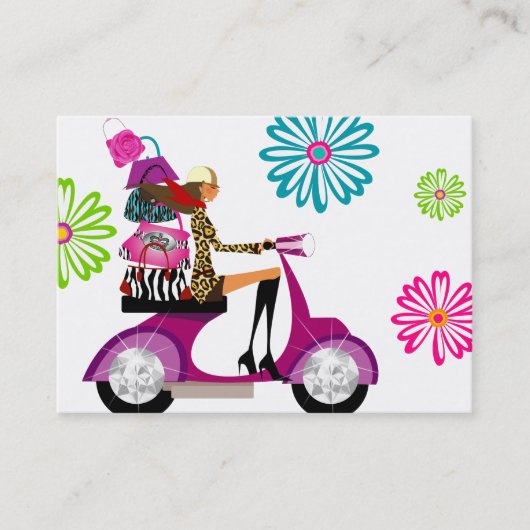 Mode handtassen Retro Daisy Flowers Visitekaartje (Voorkant)