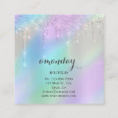 Mode Hanger Dress Boutique Drift Blue Vierkante Visitekaartje (Achterkant)