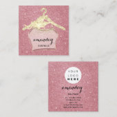 Mode Hanger Dress Boutique QR Code Logo Vierkante Visitekaartje (Voorkant / Achterkant)