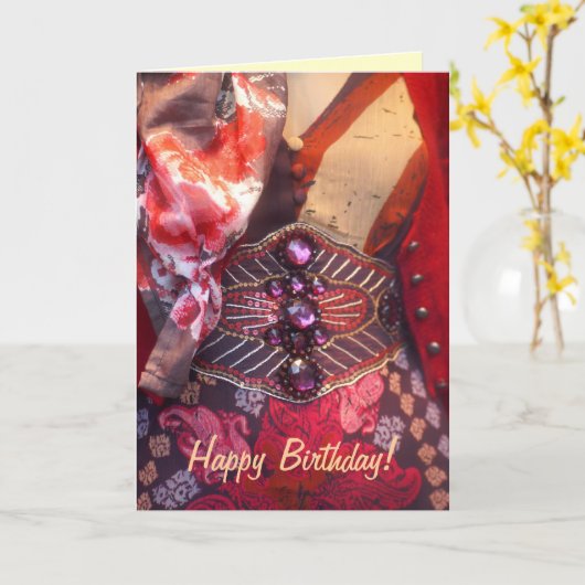 Mode Happy Birthday Card Kaart (Gele Bloem)